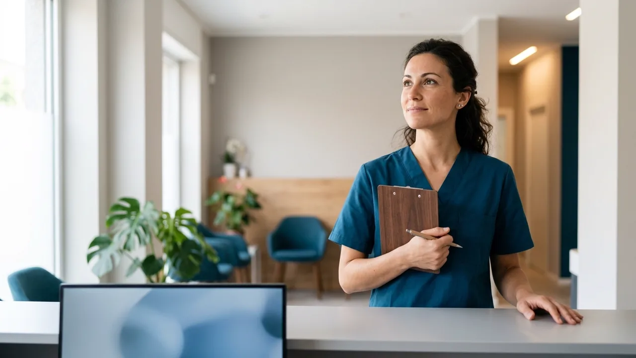 Assistente di studio odontoiatrico alla reception, pronta a passare al ruolo di clinic manager con il percorso di Simona Fontana